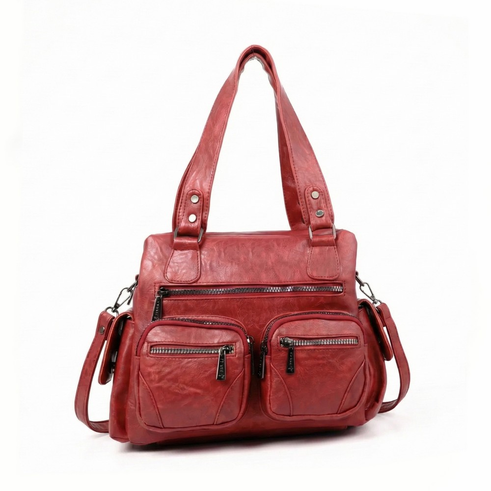 شنطة هاند وكروس جلد إيطالي نبيتي مقاس 26×33 بجيوب داخلية وخارجية