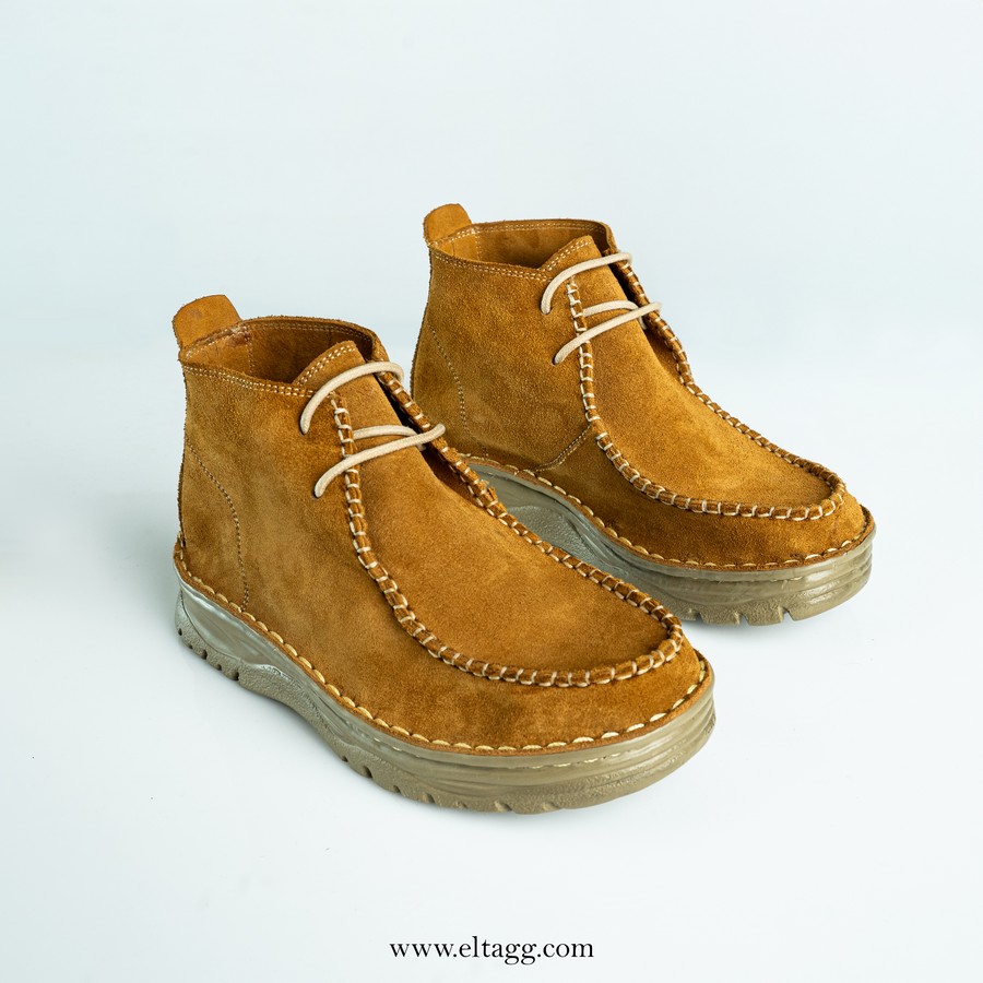 شوز جلد شمواه طبيعي هافان بنعل طبي خفيف وخياطة يدوية