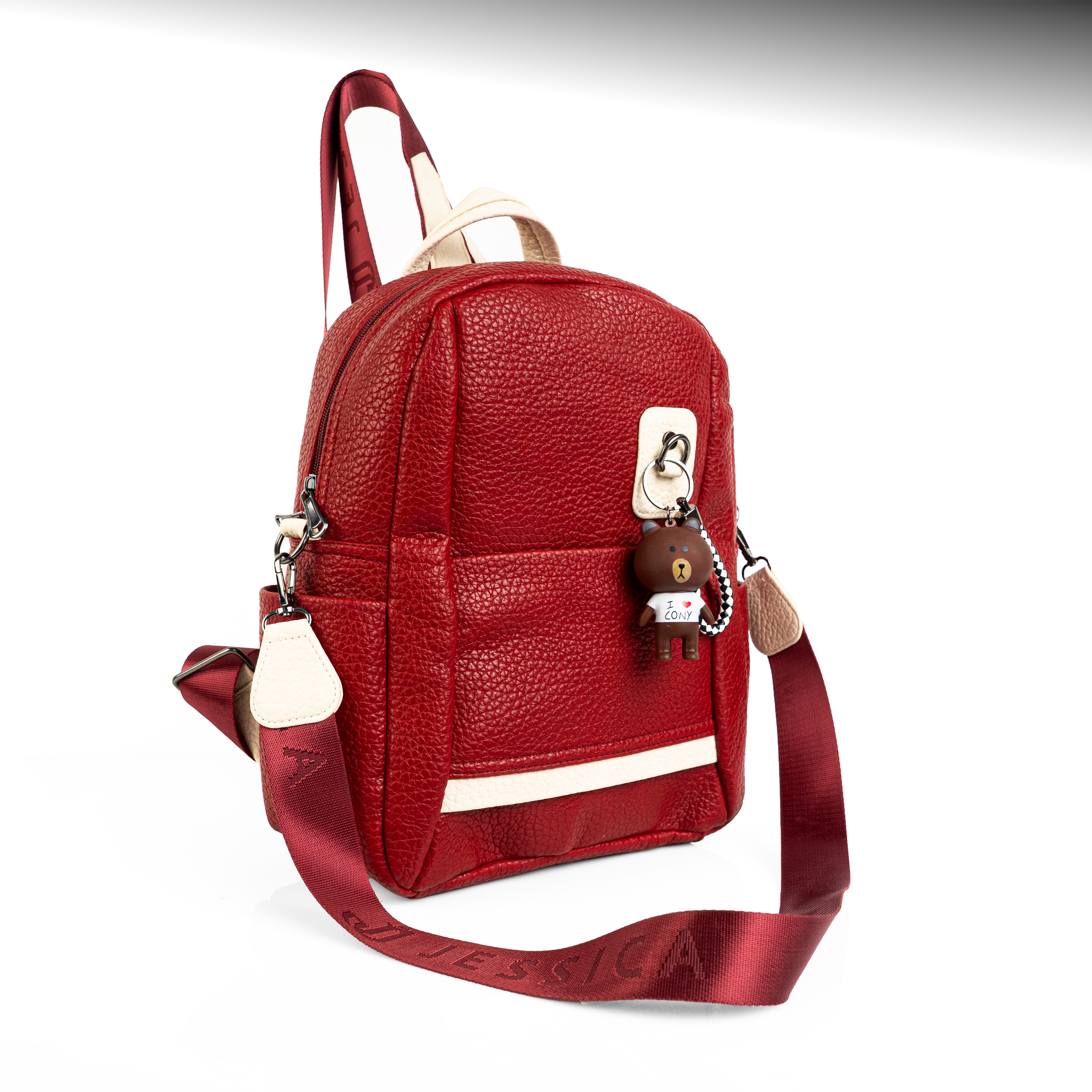 شنطة ضهر حريمي جلد إيطالي مستورد بيد كروس ستان ثابتة مقاس 30×25

