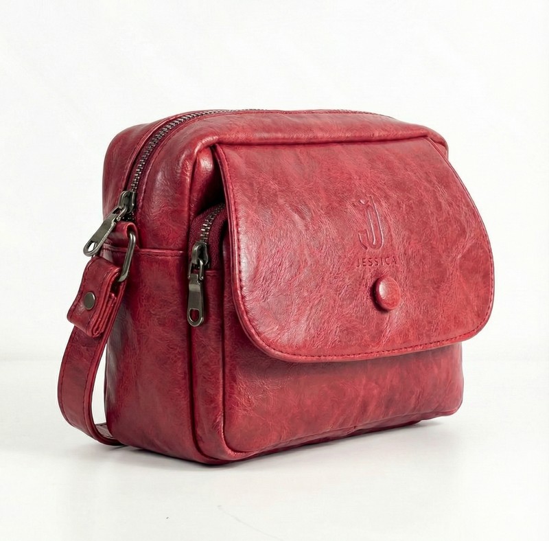 شنطة كروس جلد إيطالي مستورد لون نبيتي مقاس 15×20